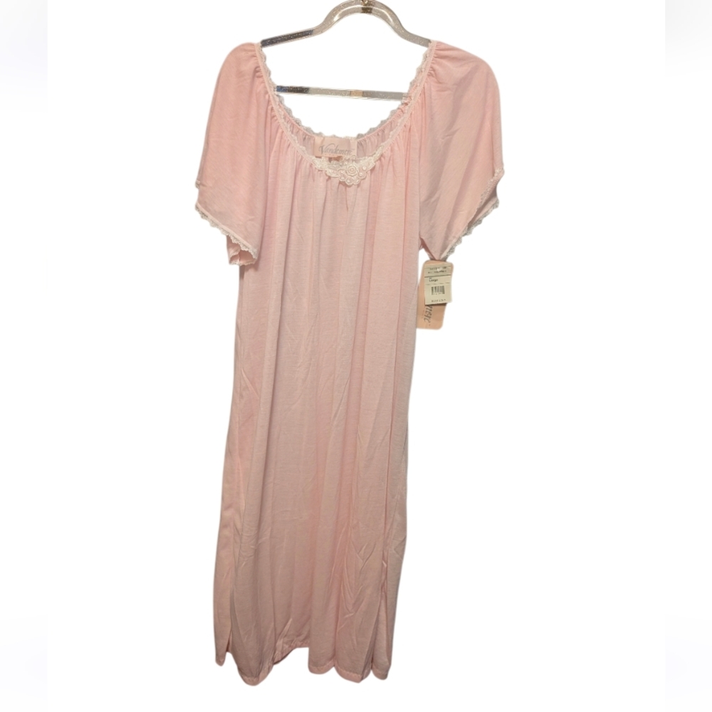 vintage Pink Lace-Trimmed Chemise